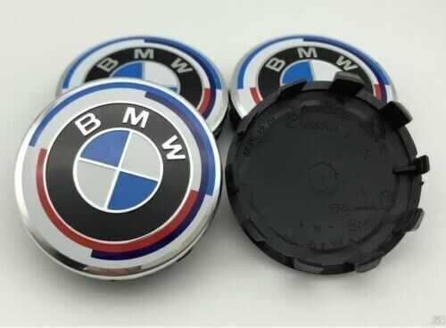 Set Embleme 50 de ani BMW Logo Capota Portbagaj Jante Volan 82/74/68