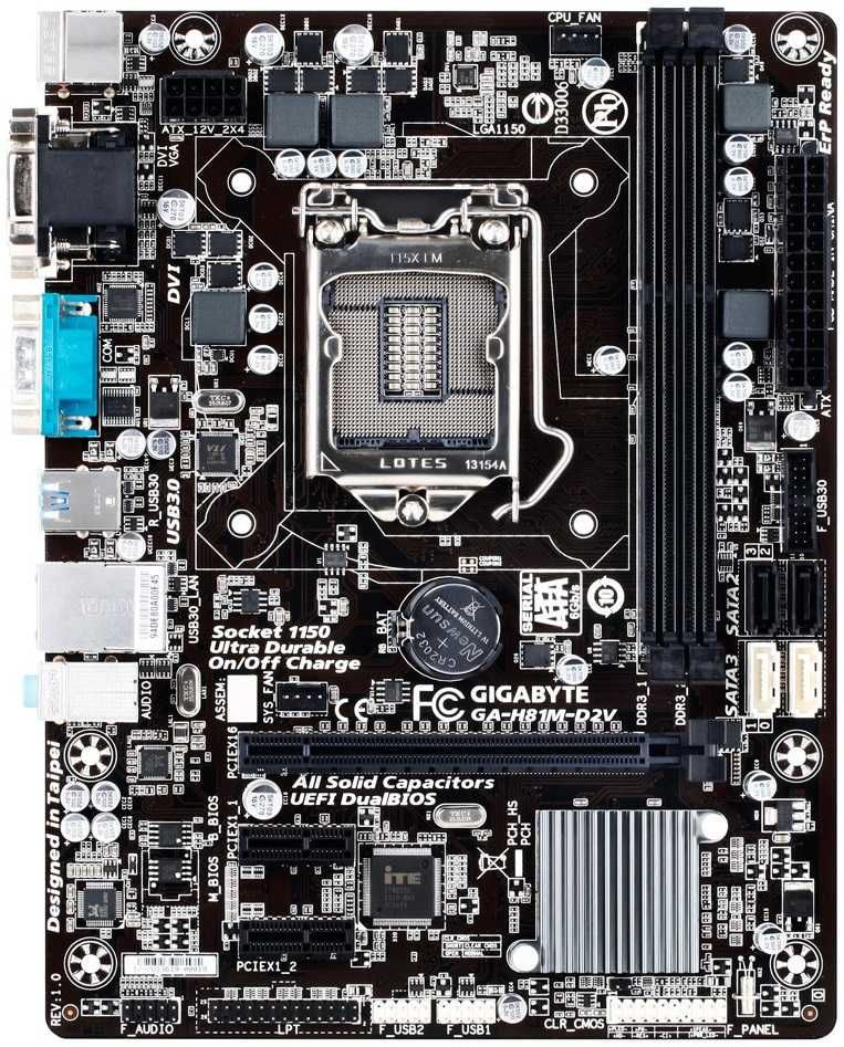 Дъно Дънна платка Gigabyte GA-H81M-D2V 1150 DDR3