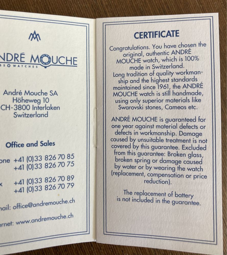 Часовник Andre Mouche