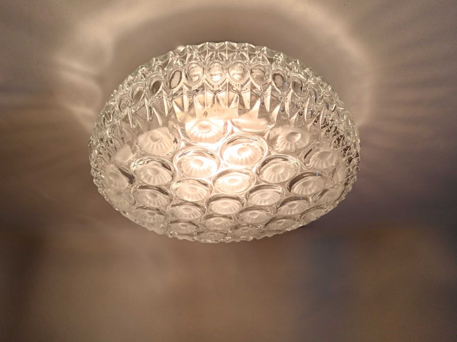 Plafoniera Mid-Century Modern, Art Deco, Holophane, vintage