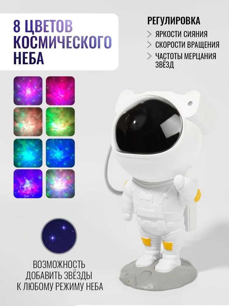 НОВЫЙ! Ночник-проектор для сна "Астронавт" Звездное Небо