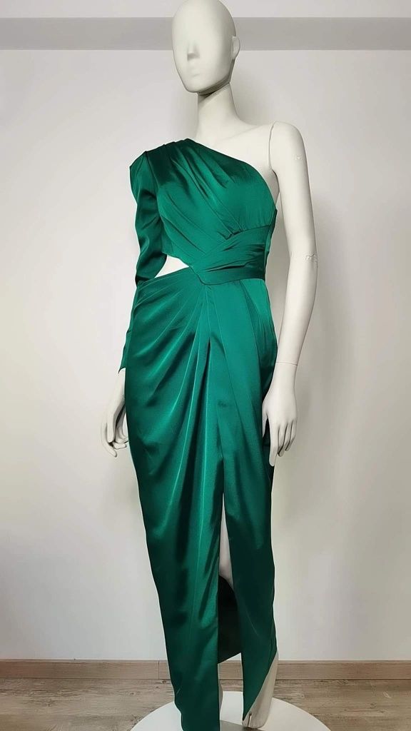 Rochie verde asimetrica lunga (nu Ana Radu, Cristalini, Hohan)