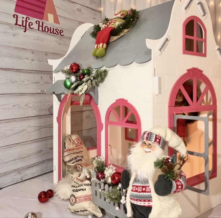 Деревянный домик для детей разборный подарок на новый год