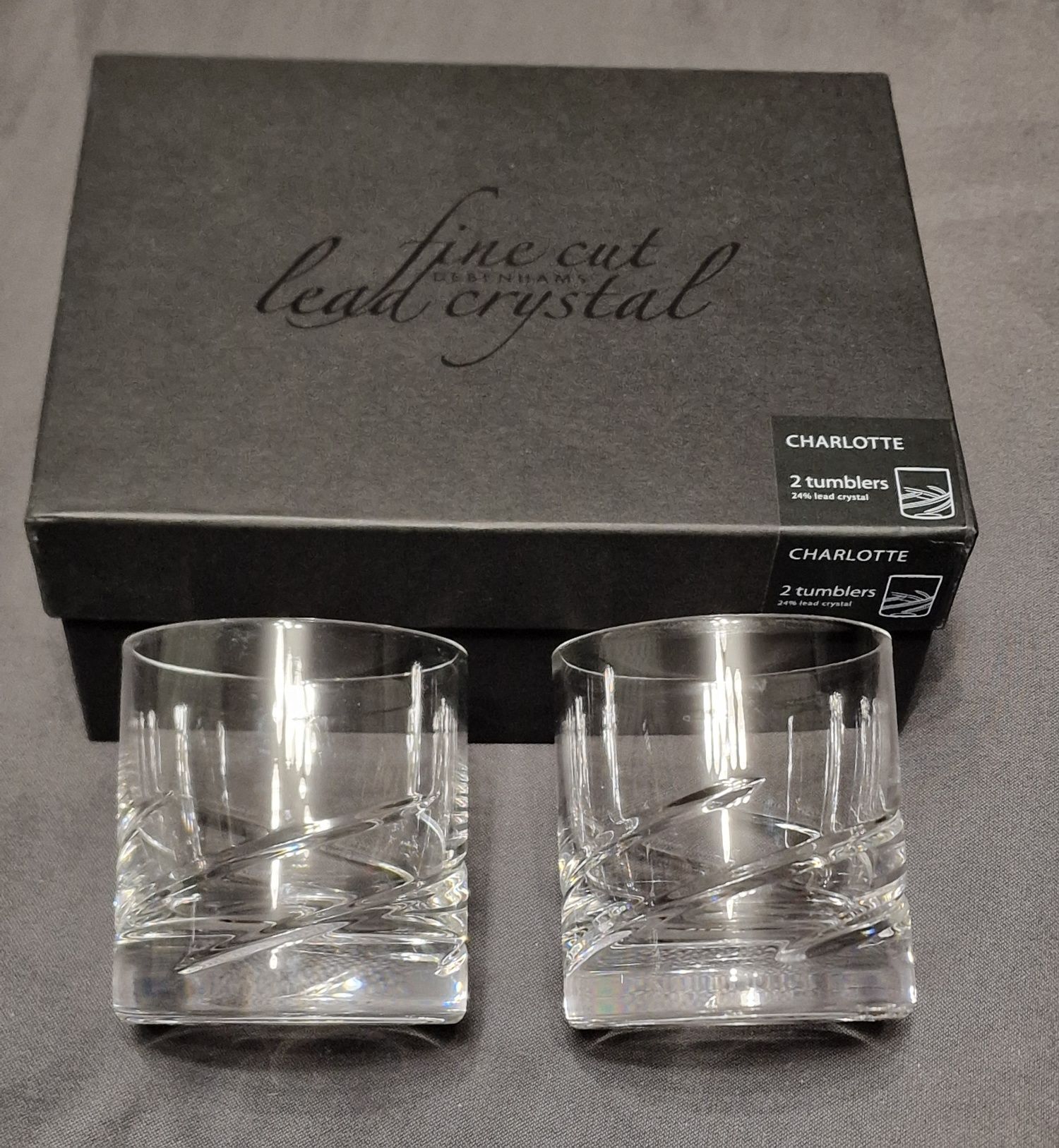 Set 2 pahare whisky crystal CHARLOTTE - tumblers DEBENHAMS LONDON