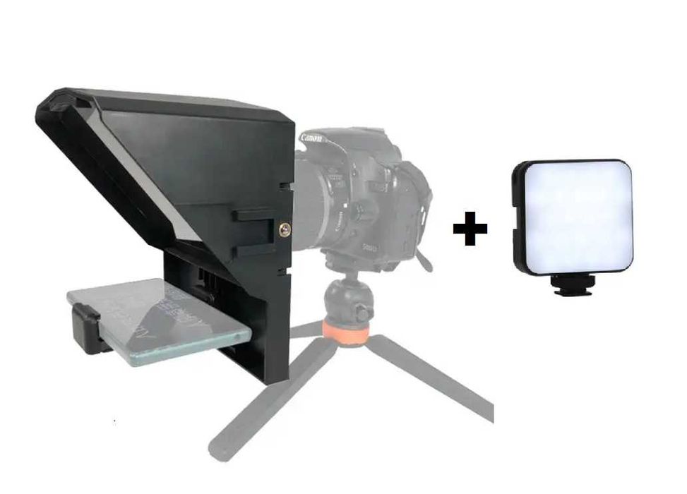 Суфлер / Телесуфлер для телефона и камер + пульт + свет + кольца