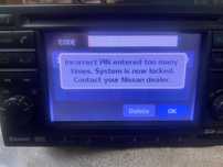 Cod pin nissan navigatie blocata