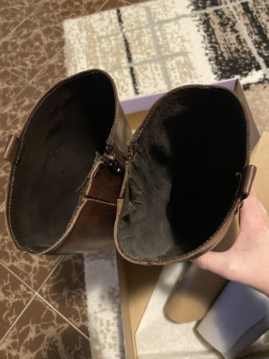 Ботуши естествена кожа тъмно кафеви