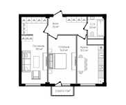 ЖК Fayzli hayot. 2-комнатная, 59 м². г. Ташкент, ТРЦ "Компас"