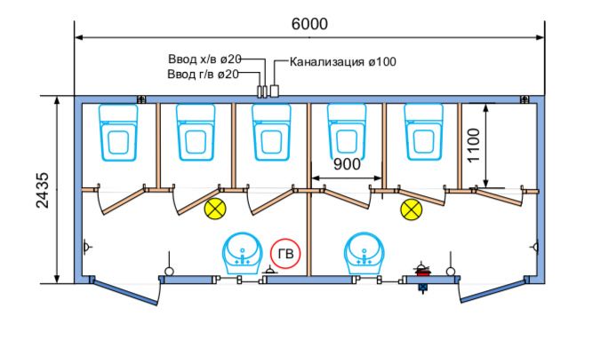 Контейнер Туалет, под Санузел