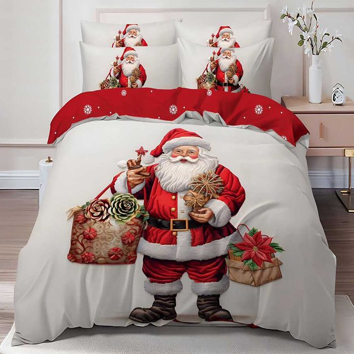 Двулицево коледно спално бельо (Реално изображение), 6 части