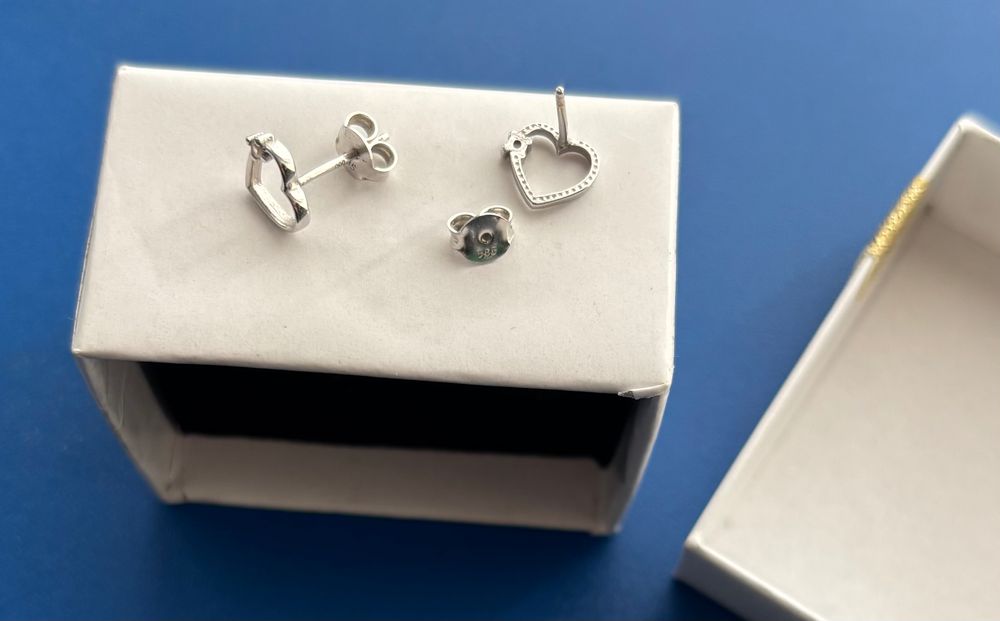 Златни Обеци (бяло злато)