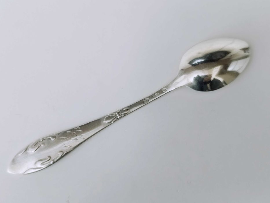 Lingurita Copii argint 830 masiv , Danemarca Christian F Heise