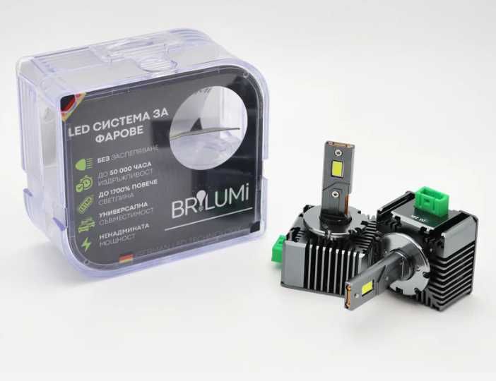 LED крушки за фарове D3S - BRILUMI XENITE - 100W - CANBUS 6000K