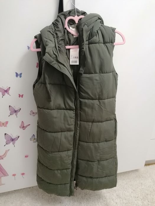 Vesta lunga mărime s-m Verde si negru