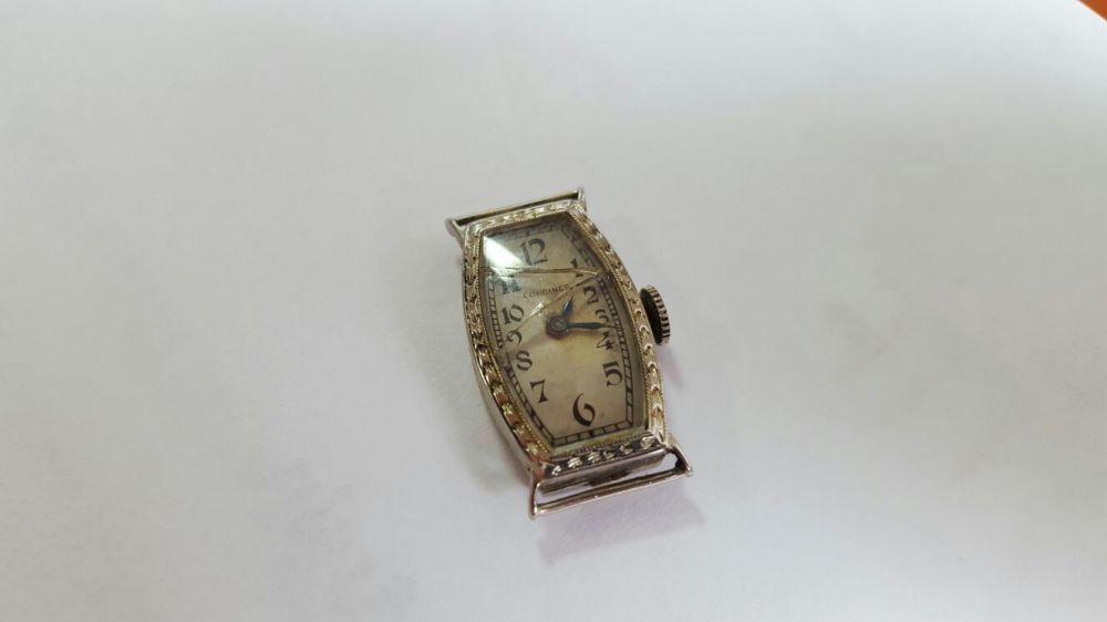 ceas de colecție din aur alb Longines