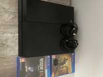 PS4 + 4 игри + кабел HDMI