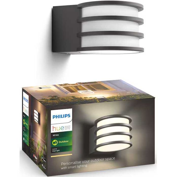 Aplica LED de exterior Philips HUE White Lucca, E27, 9.5W Bec alb