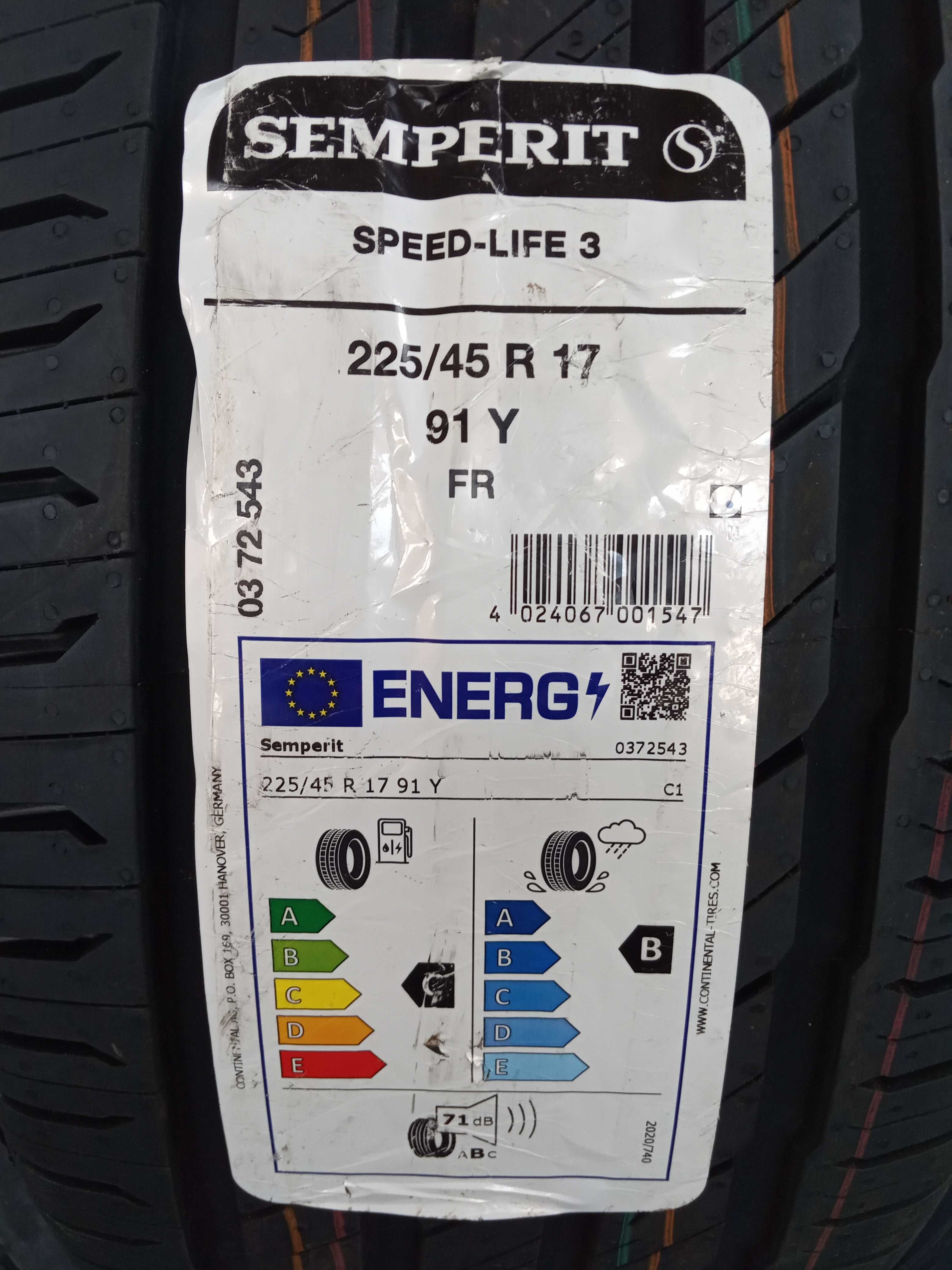 4 Нови летни гуми 225/45R17 Semperit Speed-Life3 FR 91Y DOT2025 France