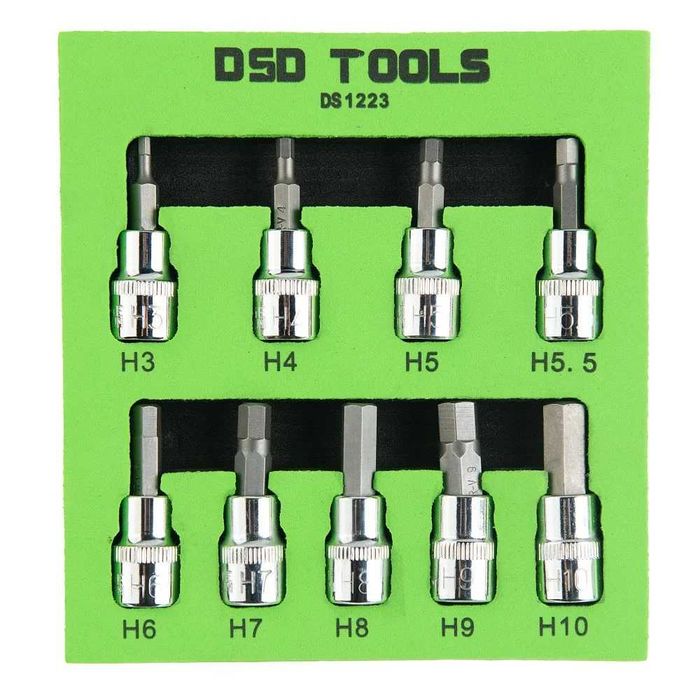 DSD TOOLS 9PC 3/8"dr biti hexagonali DS1223