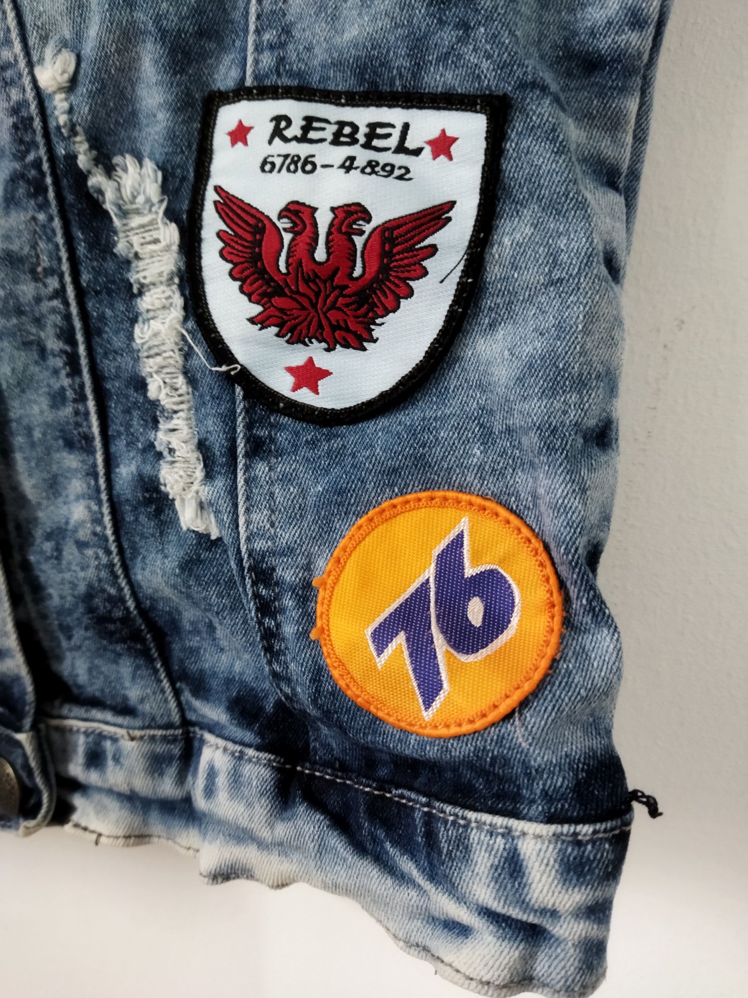 Vesta din blugi cu modele unisex copii vârstă 10-15 ani Rock Punk