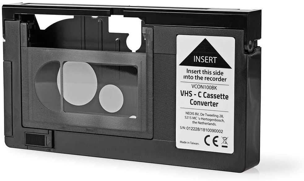 Convertor adaptor caseta video VHS-C in VHS, plug and play