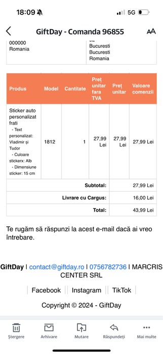 Stiker auto personalizat