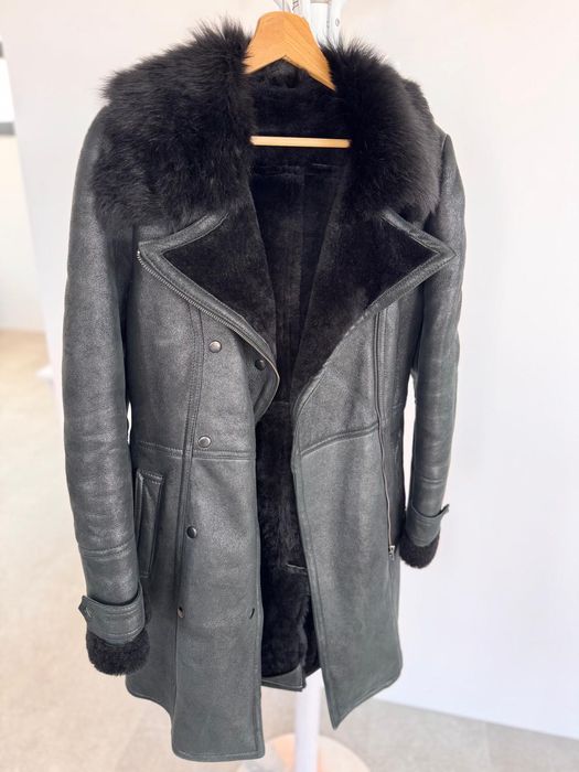 Palton din piele si blana naturala-miel