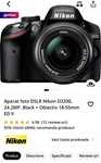 Aparat foto DSLR Nikon D3200, 24.2MP, Black + Obiectiv 18-55mm ED II