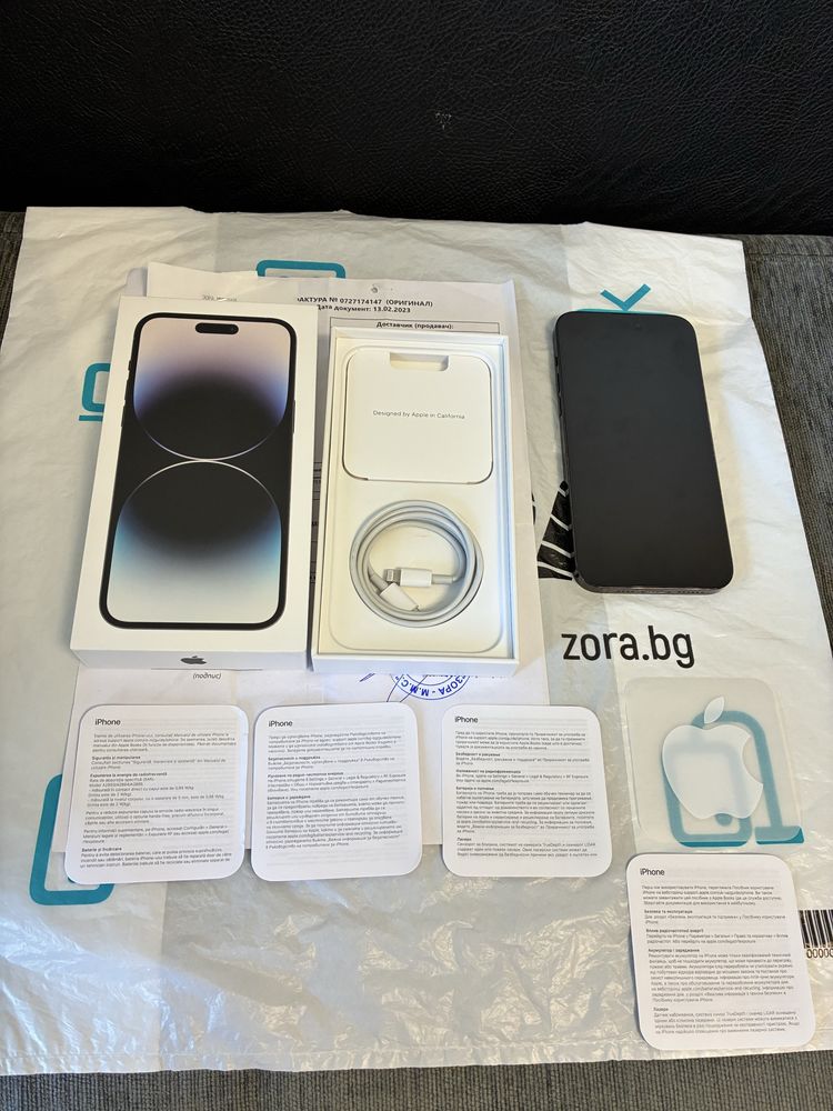 КАТО НОВ 128GB iPhone 14 Pro Max Гаранция 2025 Black