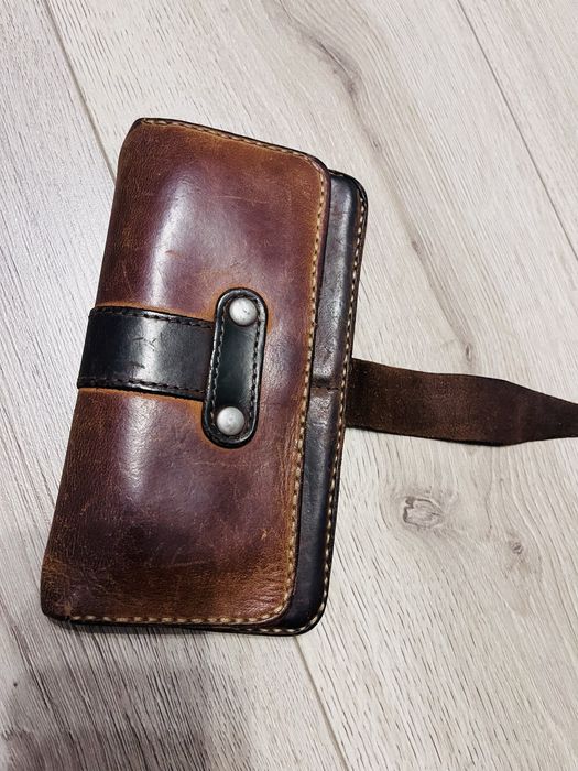 Portofel vintage din piele si piele intoarsa