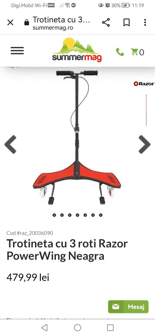 Trotineta razor powerwing 60 kg