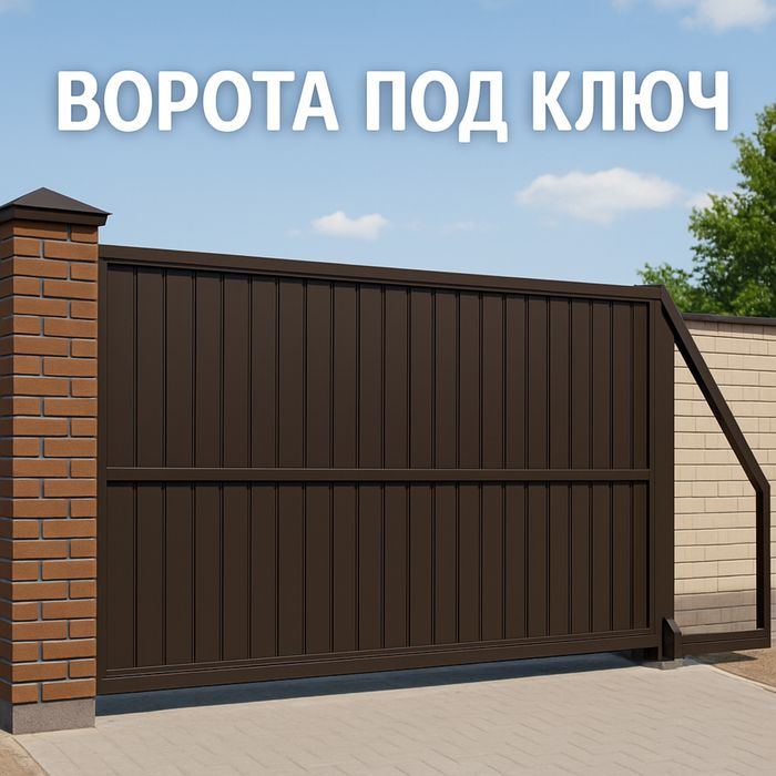 Ворота распашные, откатные, автоматические, металлоконструкции