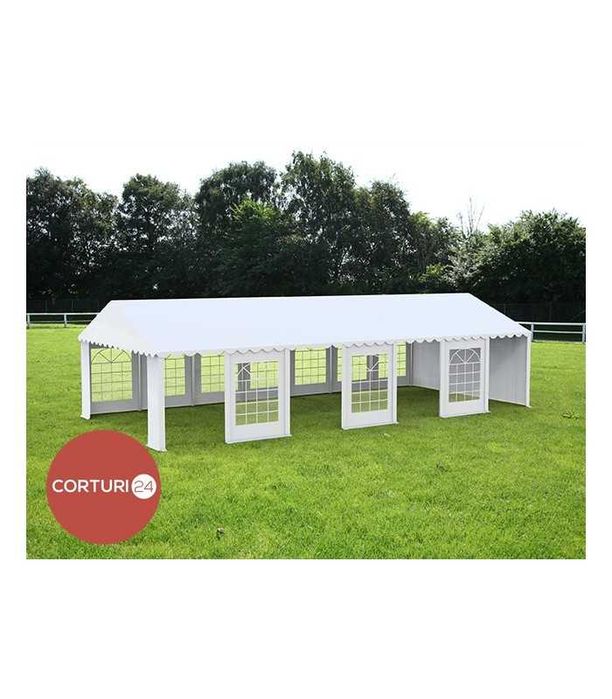 Cort Evenimente 6x14 m ECONOMY, PVC alb, CORTURI24.RO