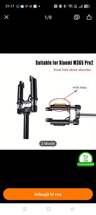 Suspensie față trotinetă Xiaomi Pro2, PRO, M365 și 1S