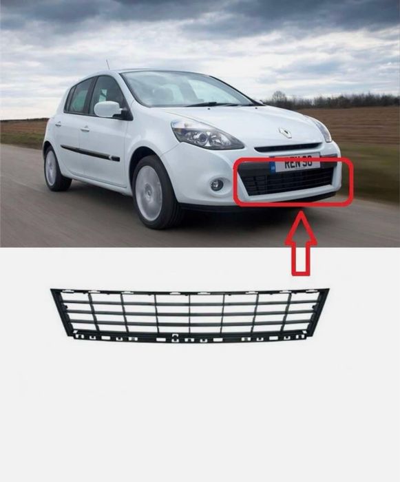 grila centrala inferioara bara fata renault clio 3 2005 2012