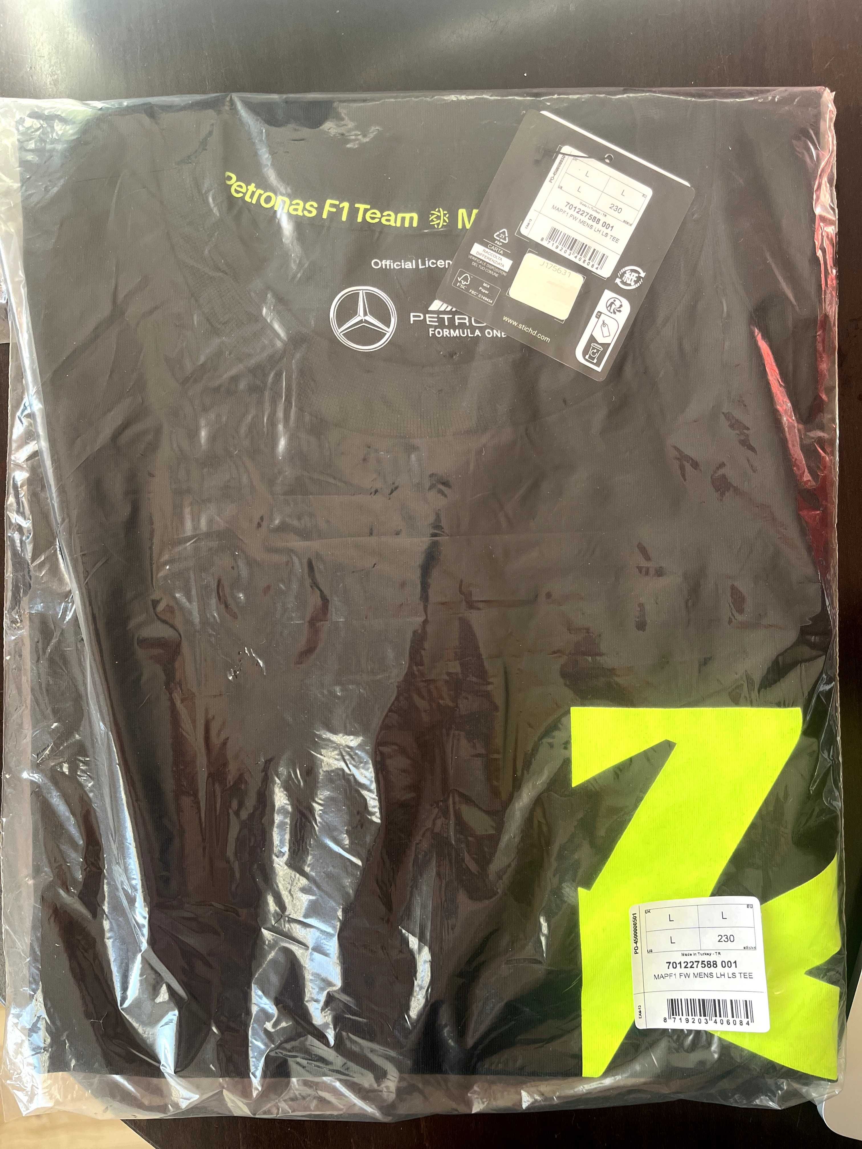 Мъжка блуза Mercedes AMG Petronas F1 Lewis Hamilton 44 Long Sleeve