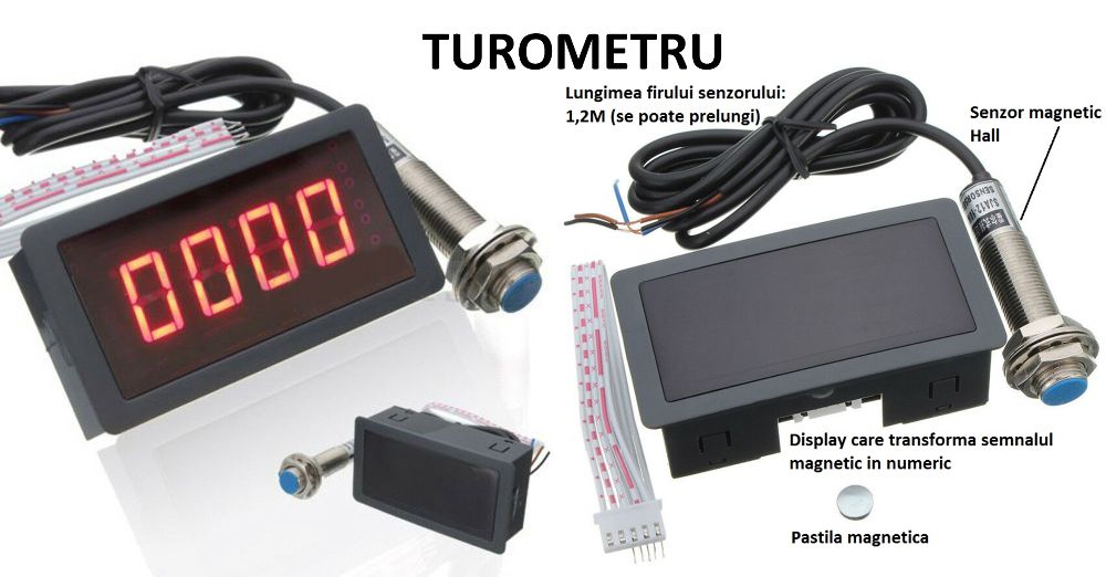 Tahometru turometru indicator turatie combine semanatoar 0-9999rot/min