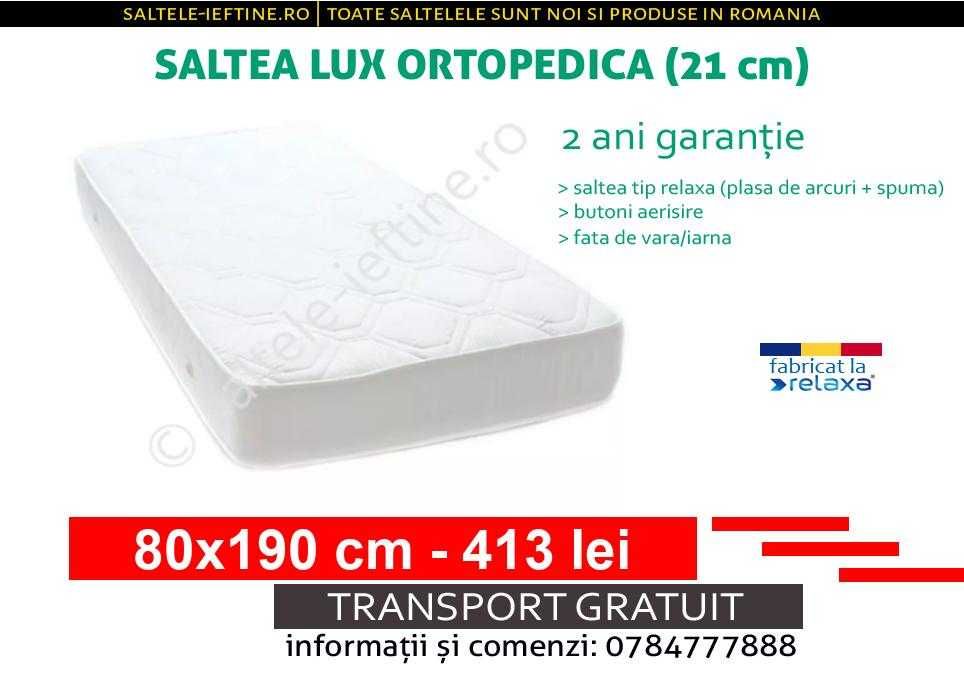 Saltea 80x190 Lux Ortopedica cu livrare gratuita (+alte 33 dimensiuni)