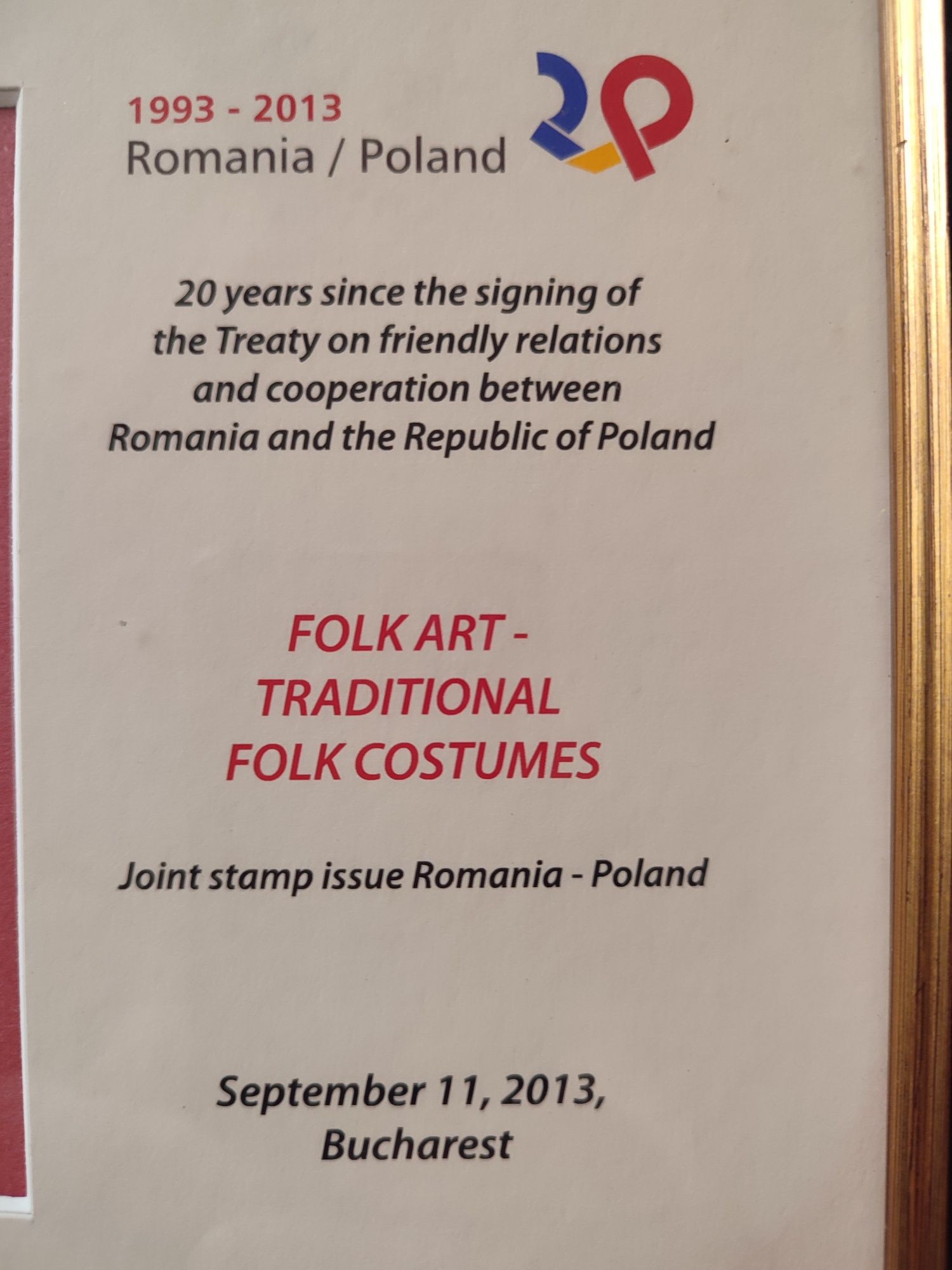 Colita timbru plic timbrat ediție aniversară costume populare Polonia
