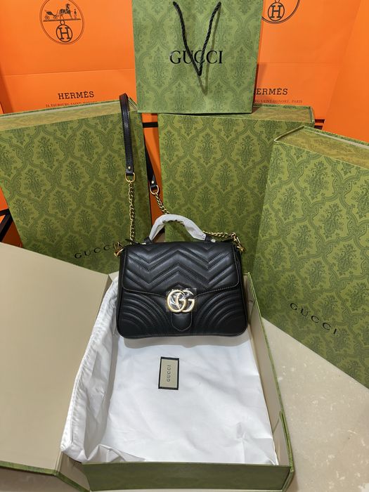 Geanta dama gucci marmont 26cm black cadou c:73