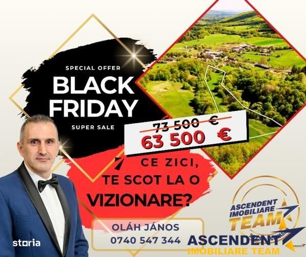 FILM! Teren extravilan cu priveliste deosebita, 11.306 mp, Malnas-Bai,