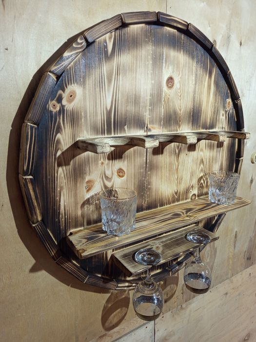 Мини-бар  винная полка из дерева