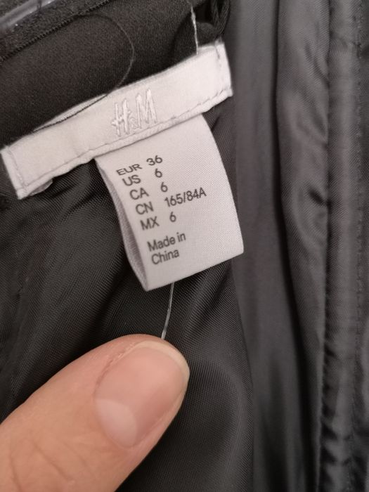 Rochie de ocazie, neagra, cu crăpătura, 36, H&M