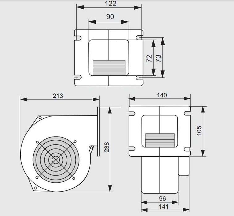 Ventilator insuflant WPA 145, 505 m³/h 160W. 3 ANI GARANTIE