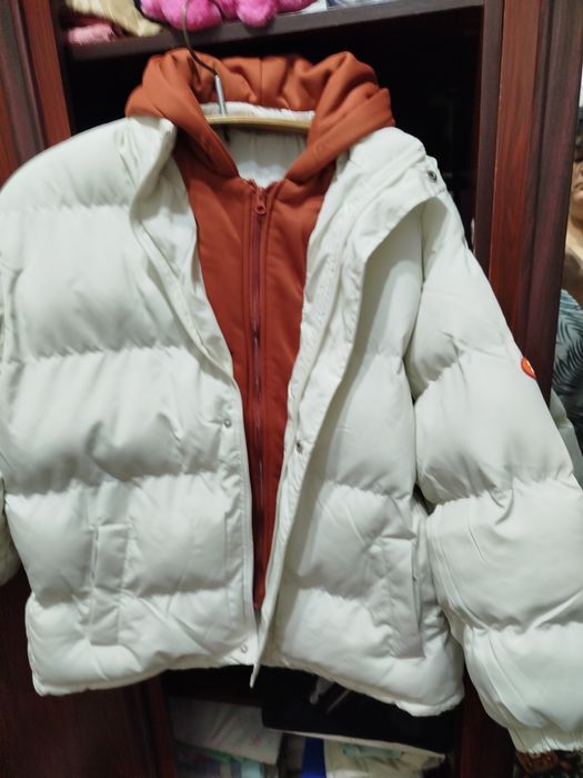 Куртка зимняя цвет сливочный белый