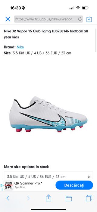 Ghete fotbal Nike Vapor 15 noi