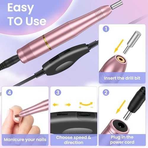 Нов Компактен електрически набор за маникюр и педикюр, 16 аксесоара