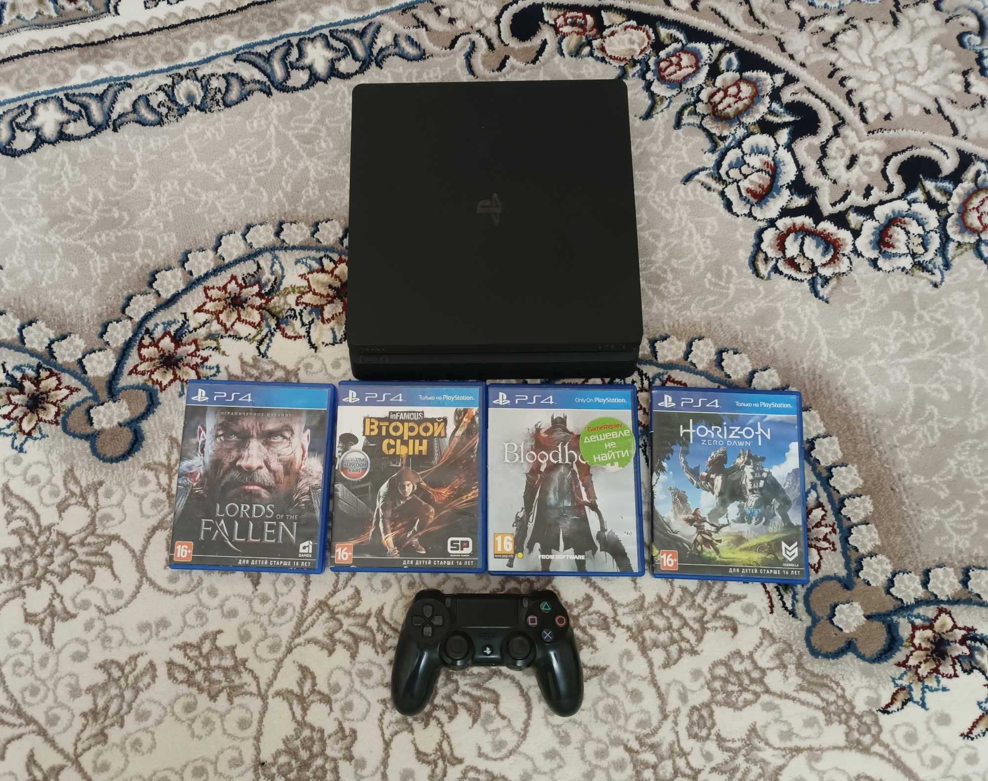 Ps4 slim xolati zo'r 500gb 4o'yin 1pult Sony PlayStation 3 . 4
