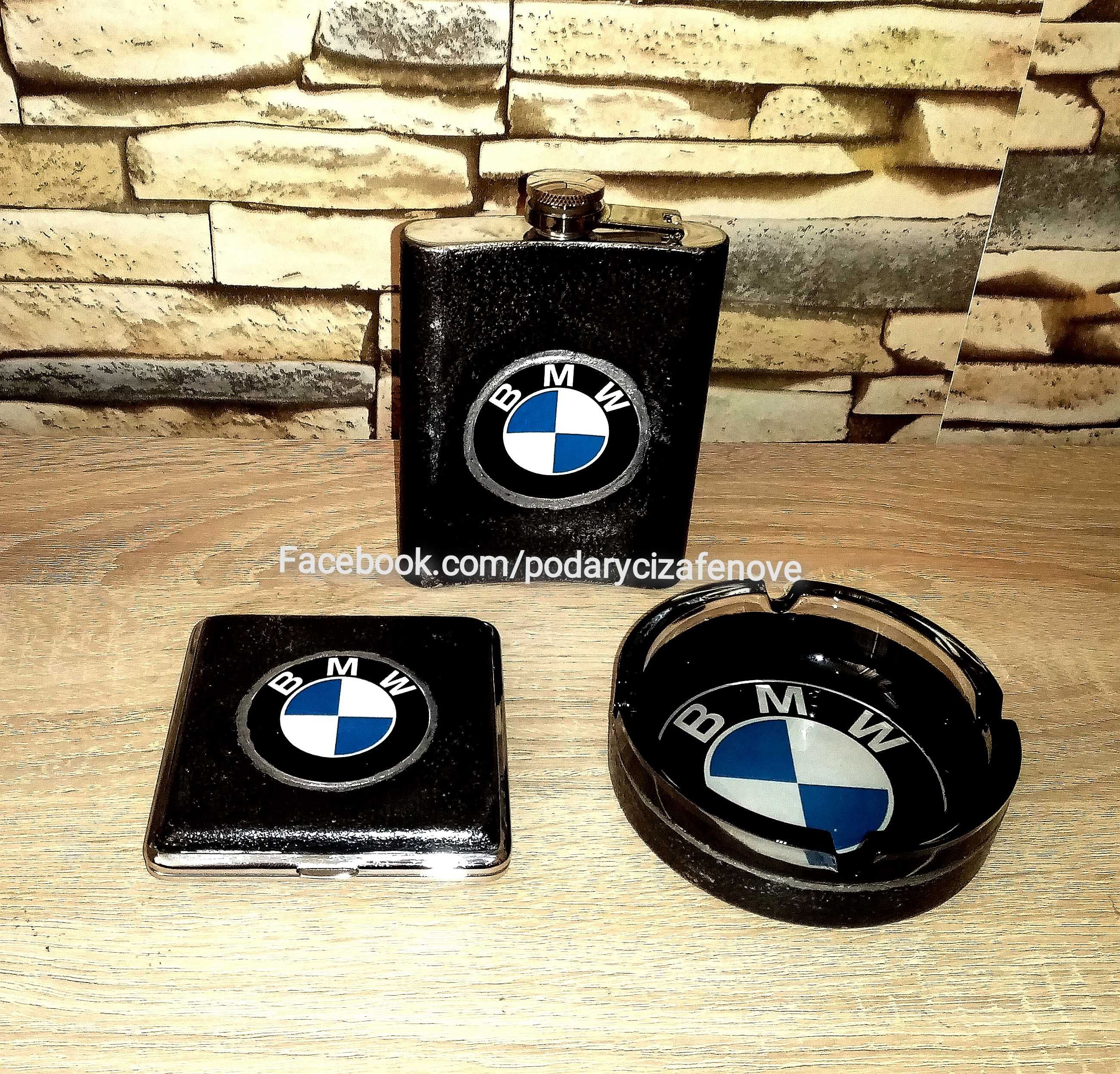 Подарък за фен на BMW (БМВ).- ръчнo изработена бутилка с логото