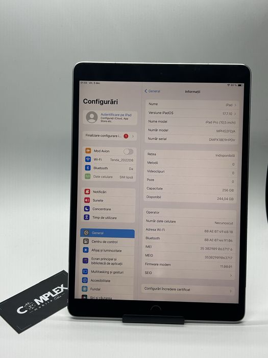 IPAD PRO - 10.5 inch 256Gb - SIM LTE 4G - IMPECABIL + Garantie